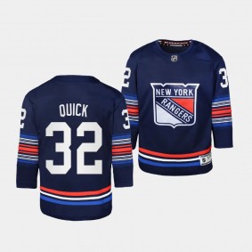 New York Rangers #32 Jonathan Quick 2023-24 Alternate Premier Third Navy Youth Jersey