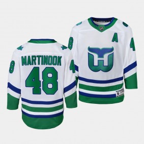 Carolina Hurricanes #48 Jordan Martinook Whalers Replica White Youth Jersey