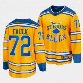 Justin Faulk St. Louis Blues 2022 Special Edition 2.0 Yellow Breakaway Jersey Men's