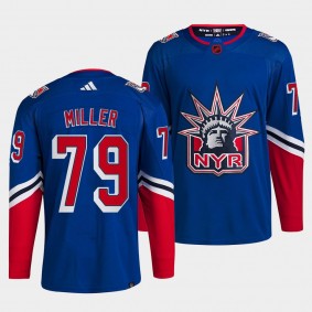 K'Andre Miller New York Rangers 2022 Reverse Retro 2.0 Blue #79 Authentic Primegreen Jersey Men's