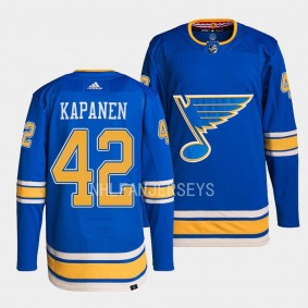 Kasperi Kapanen #42 St. Louis Blues Primegreen Authentic Blue Jersey Alternate