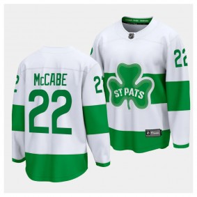 2024 St. Patricks Alternate Jake McCabe Toronto Maple Leafs #22 White Premier Jersey