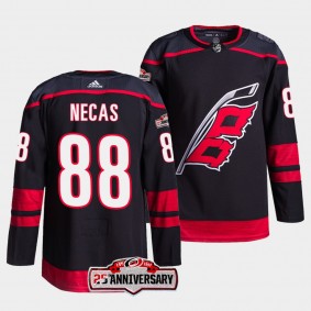 Martin Necas #88 Carolina Hurricanes 2022-23 Authentic Home Black Jersey 25th Anniversary