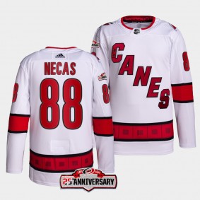 Carolina Hurricanes 25th Anniversary Martin Necas #88 White Jersey 2022-23 Authentic Away