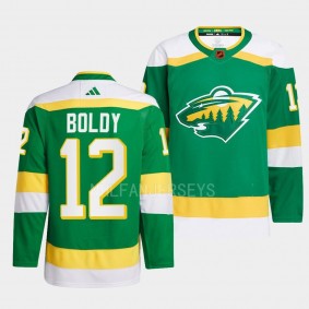 Reverse Retro 2.0 Matthew Boldy Minnesota Wild Authentic Pro #12 Green Jersey 2022