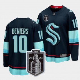 Seattle Kraken Matty Beniers 2023 Stanley Cup Playoffs Blue Home Jersey Men's