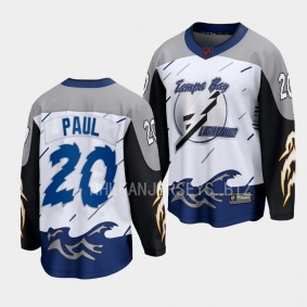 Tampa Bay Lightning Nick Paul Special Edition 2.0 2022 White Breakaway Retro Jersey Men's