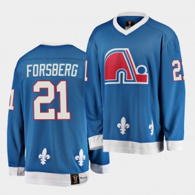 Peter Forsberg Quebec Nordiques Vintage Heritage Blue Jersey