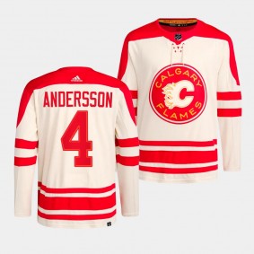 Rasmus Andersson Calgary Flames 2023 NHL Heritage Classic Cream #4 Primegreen Authentic Player Jersey Men's