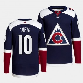 Riley Tufte Colorado Avalanche Alternate Navy #10 Primegreen Authentic Pro Jersey Men's