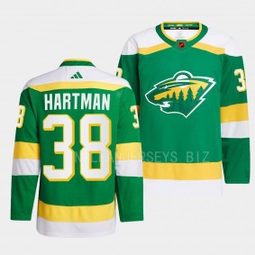 Reverse Retro 2.0 Ryan Hartman Minnesota Wild Authentic Pro #38 Green Jersey 2022