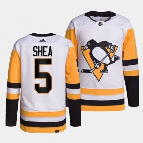 Ryan Shea Pittsburgh Penguins Away White #5 Primegreen Authentic Pro Jersey Men's