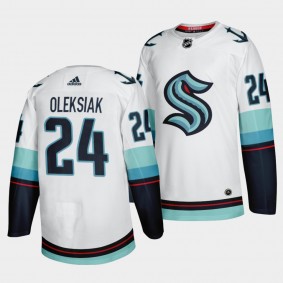 Jamie Oleksiak Seattle Kraken #24 Jersey Away 2021-22 White Authentic