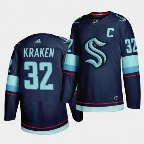 Seattle Kraken Primary Logo #32 Navy Authentic Jersey