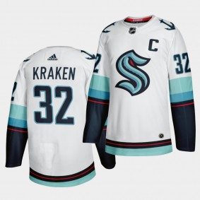 Seattle Kraken Primary Logo #32 White Authentic Jersey