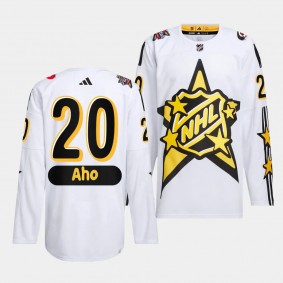 Carolina Hurricanes drew house Sebastian Aho #20 White Jersey 2024 NHL All-Star Game