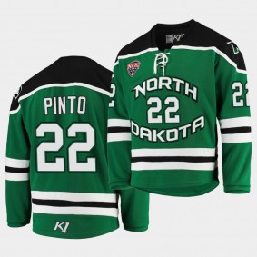 NCHC Shane Pinto North Dakota Fighting Hawks Replica Green College Hockey Jersey