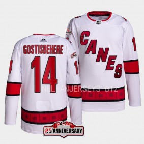 Shayne Gostisbehere Carolina Hurricanes 2022-23 Authentic Primegreen White #14 Away Jersey Men's