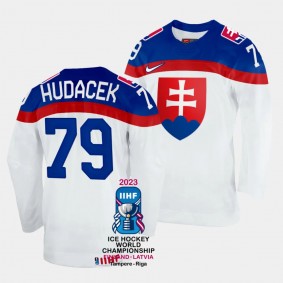 Libor Hudacek 2023 IIHF World Championship Slovakia #79 White Home Jersey Men