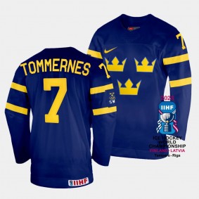 Henrik Tommernes 2023 IIHF World Championship Sweden #7 Navy Away Jersey Men