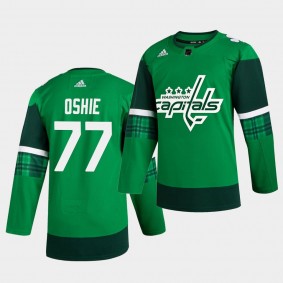 T. J. Oshie Capitals 2020 St. Patrick's Day Green Authentic Player Jersey