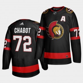 Thomas Chabot Ottawa Senators Home 2020-21 Black Vintage 2-D logo Jersey