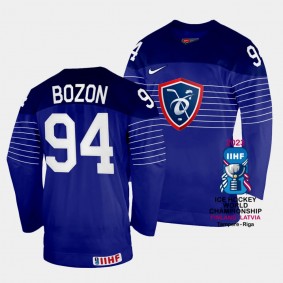 France 2023 IIHF World Championship Tim Bozon #94 Blue Jersey Away