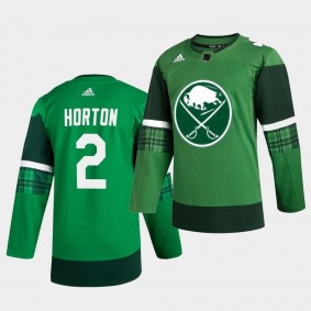 Tim Horton Sabres 2020 St. Patrick's Day Green Authentic Player Jersey