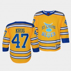 St. Louis Blues Torey Krug 2022 Special Edition 2.0 Yellow #47 Youth Jersey Retro