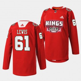 2023 X-mas Holiday Trevor Lewis Los Angeles Kings Red #61 Specialty Jersey