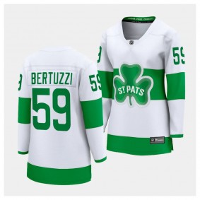 Toronto Maple Leafs Tyler Bertuzzi 2024 St. Patricks Alternate Premier Women White Jersey Breakaway Player