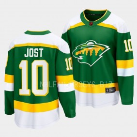 Minnesota Wild Tyson Jost Special Edition 2.0 2022 Green Breakaway Retro Jersey Men's