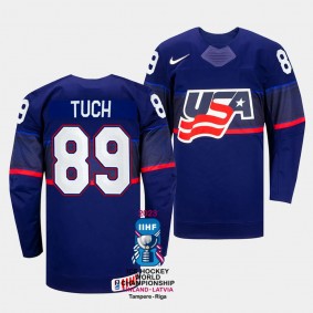 Alex Tuch 2023 IIHF World Championship USA #89 Blue Away Jersey Men