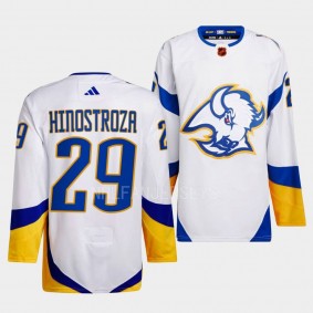 Reverse Retro 2.0 Buffalo Sabres Vinnie Hinostroza #29 White Authentic Primegreen Jersey 2022