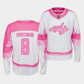 Youth Jersey Alexander Ovechkin #8 Washington Capitals Player Fishion Girl Capitals