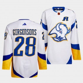 Reverse Retro 2.0 Buffalo Sabres Zemgus Girgensons #28 White Authentic Primegreen Jersey 2022